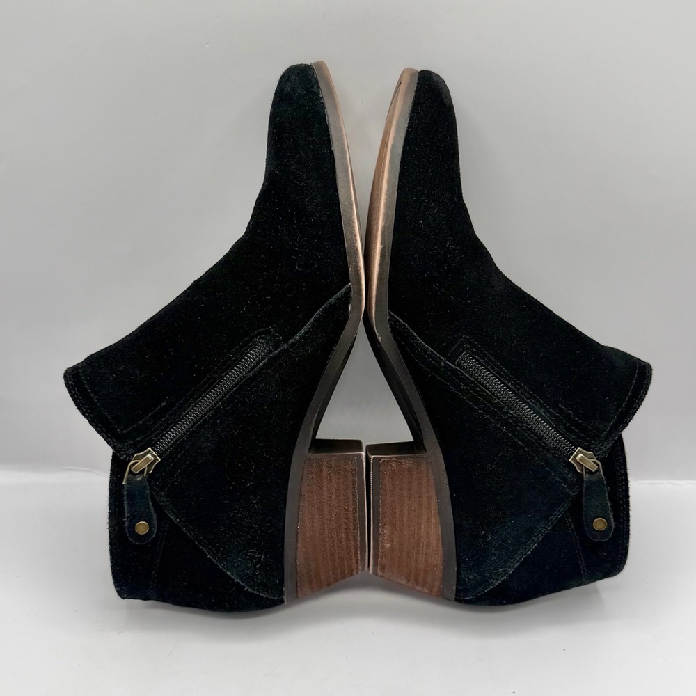 GH Bass Nina Women's 8.5 W Ankle Boots Suede Leather Block Heels Western Black - Picture 4 of 9